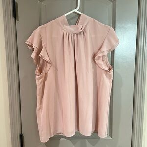 Pink Chelsea28 ruffled short sleeve blouse